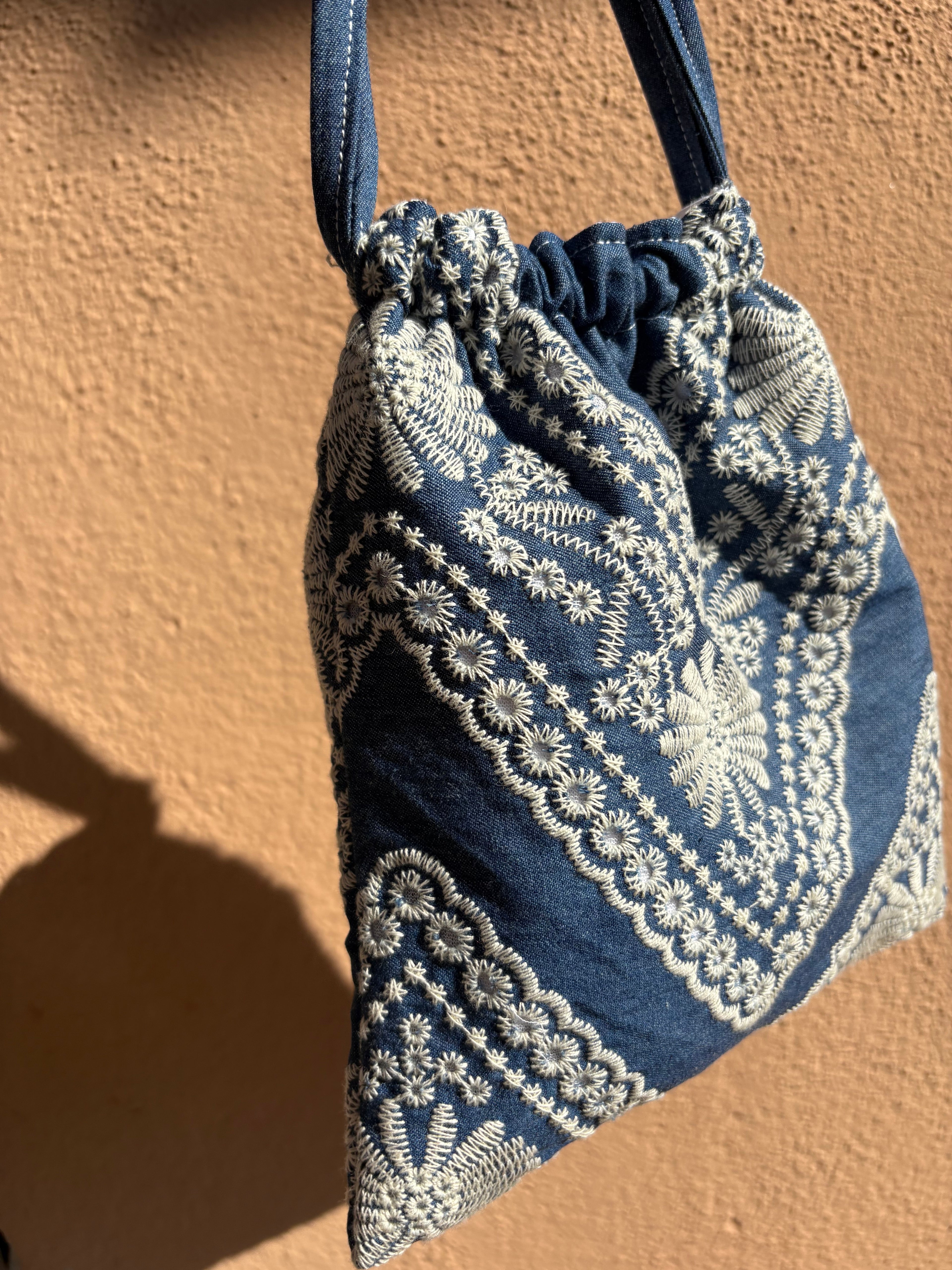 Mini Bag Ricamo Denim