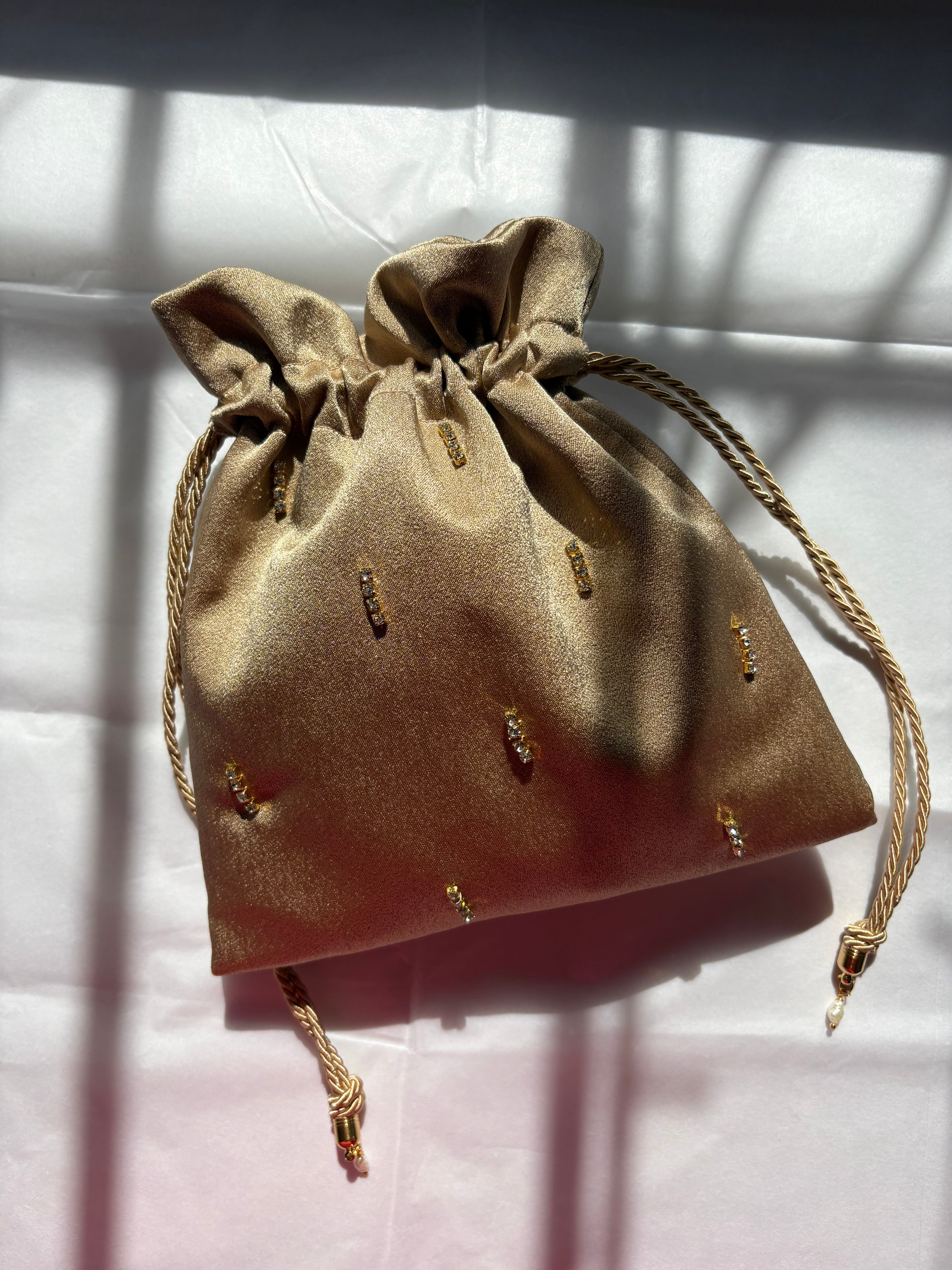 Mini bag oro piccoli strass