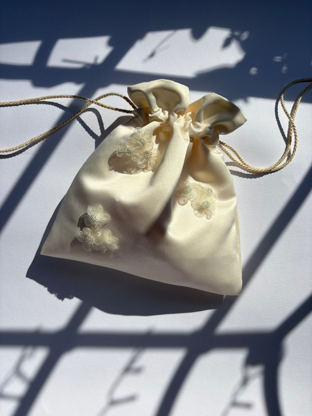 Mini Bag avorio Fiori in organza