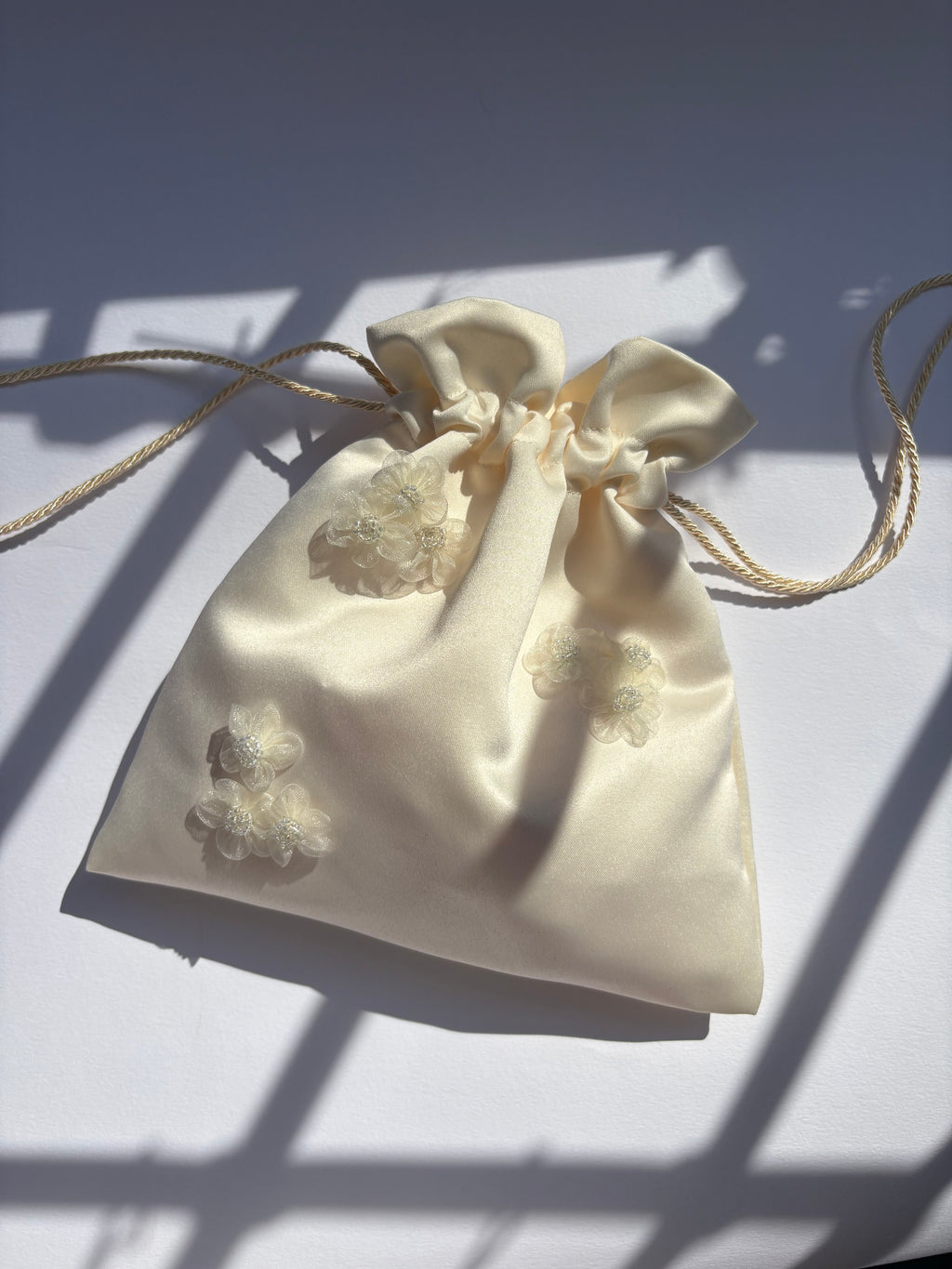 Mini Bag avorio Fiori in organza