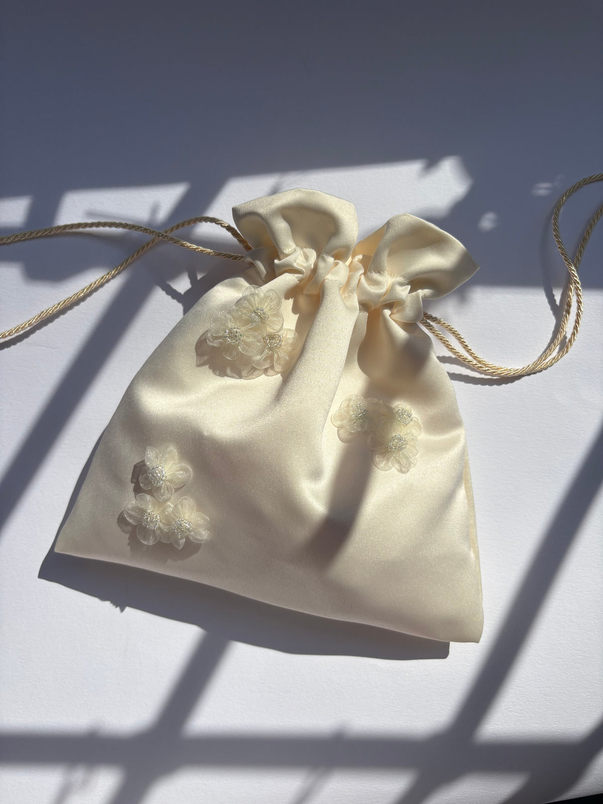 Mini Bag avorio Fiori in organza